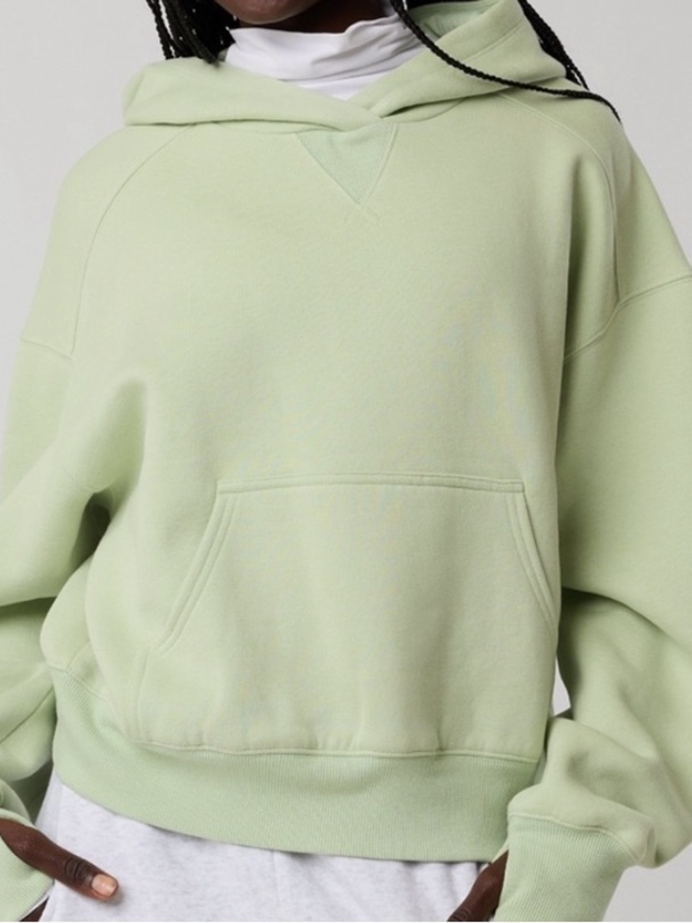 Relaxed Light Green Hoodie Cloud Fleece Sweatshirt - Size Small, NWT